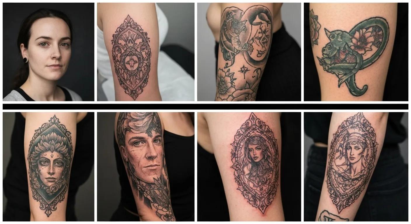 Collage of various tattoo styles including realism, fine line, and traditional, showcasing artistic diversity